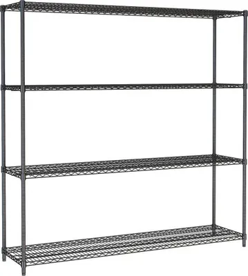 Immagine prodotto di Sistema di scaffalatura Combisteel con 4 ripiani in acciaio nero 1800x450x1800mm