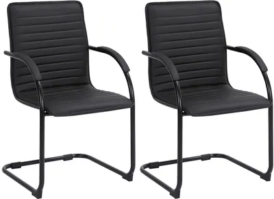 Produktbild von CLP 2er Set Besucherstühle Tira Kunstleder schwarz/schwarz