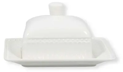 Produktbild von Greengate Alice Butterdose small white 14 x 12 cm