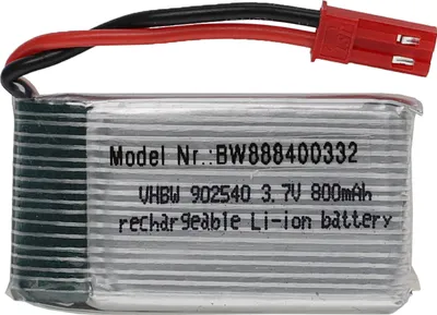 Produktbild von vhbw Akku kompatibel mit BEC Stecker für Modellbau z.B. Racing Car, Helikopter, Flugzeug (800mAh, 3,7V, Li-Polymer, 45 x 25 x 10 mm)