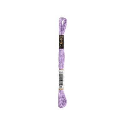 Image de Fil à broder Anchor Sticktwist 4635000-00108, couleur lilas, 100 % coton