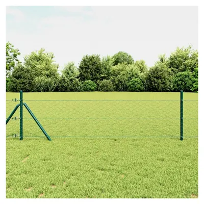Produktbild von Zaunpfosten Grün 50 x 1,4 m (50 mm Maschenweite) aus Stahl und PVC für Gartenzaun, Hundezaun, Weidezaun, Hühnerzaun und Gartennetz mit Bodenbefestigung