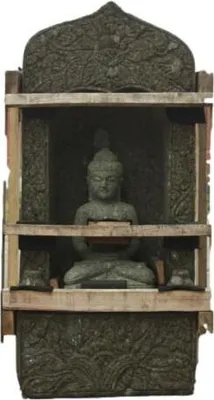 Produktbild von Schöner Buddha in Nische aus Naturstein perfekt für den Garten die Terrasse oder den Vorgarten ist Frostfest Witterungsbeständig und Neu 103cm H, KA-BG1