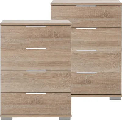 Produktbild von Schlafzimmer Nachttisch 2er Set, auch für Boxspringbett geeignet, in Eiche sägerau Nb. ELSTRA-43, B/H/T ca. 52/74/38 cm