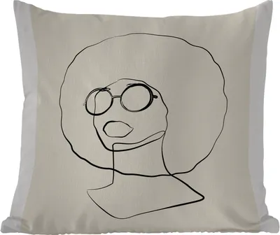 Produktbild von MuchoWow® Outdoor Kissen - Text - Frauen - Strichzeichnungen - Zitate - 40x40 cm - Wetterfest - Lounge Kissen - Kopfkissen - Interieur - Polster mit Bild