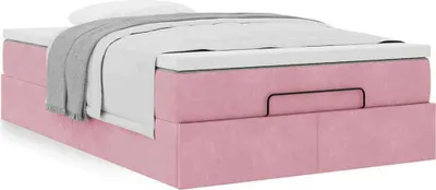 Produktbild von Möbel Ottoman-Bett mit Matratze Rosa 120x200 cm Samt - Klassische Betten 3311182
