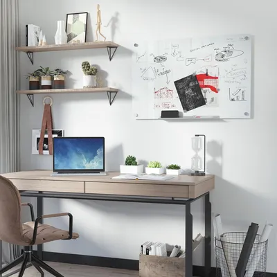 Produktbild von SUGIFT Glas Whiteboard magnetisch rahmenlos, Memoboard Schreibtafel, Glas, Weiß | 90 x 60 cm | 6 kg | 4 Marker, 6 Magnete