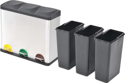 Produktbild von vidaXL Recycling Treteimer Edelstahl 54 L