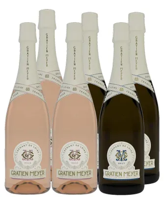 Produktbild von Mischpaket Gratien & Meyer Crémant de Loire AOC Brut & Rosé Brut (6x0,75l)