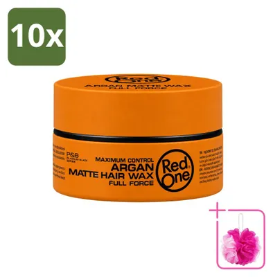 Imagen del producto de 10 unidades de cera matificante para el cabello Red One Argan, acabado mate, 150 ml, pack ahorro