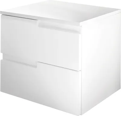 Produktbild von Nachttisch - Weiß Hochglanz - B 46 cm - 2 Schubladen