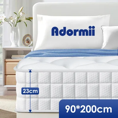 Zdjęcie produktu dla Materac Adormii, 90 x 200 cm, wysokość 23 cm, ortopedyczny materac sprężynowy 7-strefowy, 90x200, materace, materace sprężynowe z prześcieradłem