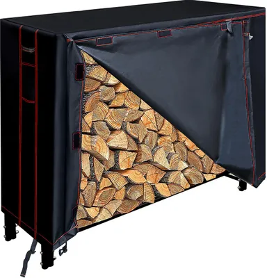 Obrázok produktu pre stojan na palivové drevo 122x36x122cm ČIERNY s plachtou