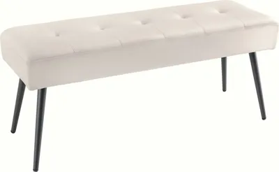 Produktbild von Design Sitzbank BOUTIQUE 100cm champagner Samt schwarze Metallbeine