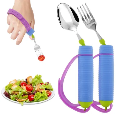 Obrázek produktu pro Sada Parkinson Bestek – Ohýbatelná lžíce a vidlička s protiskluzovou rukojetí