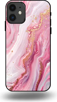 Produktbild von Smartphonica Handyhülle passend für iPhone 11 mit Marmordruck - TPU Rückseitenschutzhülle Marmordesign - Pink