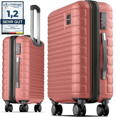 Produktbild von Travely Premium Handgepäck Koffer 55x40x20cm - passend für Ryanair, Lufthansa, Eurowings und co. I 36L Trolley Handgepäck mit sanften Rollen und praktischem TSA Schloss, Reisekoffer