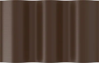 A close-up, studio shot of a brown, wavy plastic garden edging.