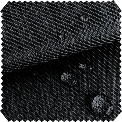 Produktbild von novely® OXFORD 350D Outdoor-Stoff im Leinen-Look - Mélange Polsterstoff - Wasserabweisende Meterware 1lfm - Farbe: 03 Schwarz 01