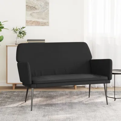 Zdjęcie produktu dla Ławka Living Store czarna 108x79x79 cm aksamitna