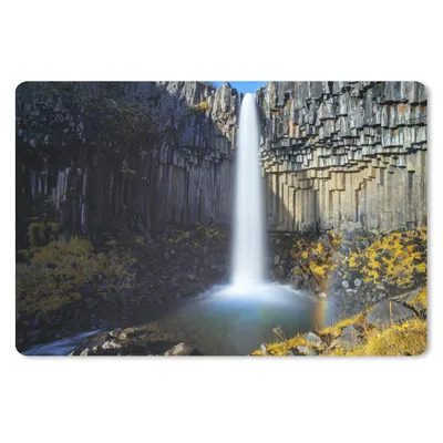 Produktbild von MuchoWow® Schreibtischunterlage Wasserfall - Island - Natur 60x40 cm - XXL Mauspad - Großes Mauspad