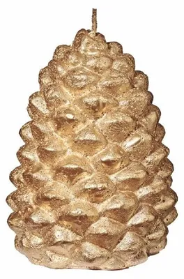 Produktbild von Kerze Tannenzapfen Gold 12 x 8,5 cm
