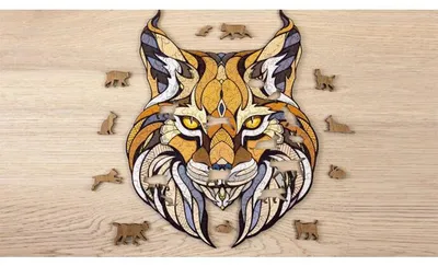Eco Wood Art (EWA) Holz LegPuzzle Lynx size M, 1898, 35,3x28x0,5cm