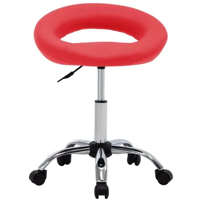 Produktbild von "im Sonderangebot" Arbeitshocker auf Rollen Rot Kunstleder - 46x43x(55 - 66)cm - Bürostühle DEMöbel349609