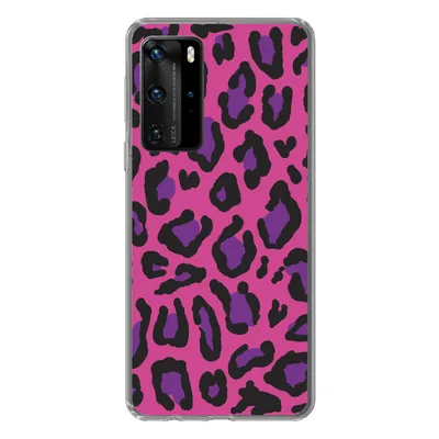 Produktbild von MuchoWow® Handyhülle Schutzhülle Hülle für Huawei P40 Pro Pantherdruck - Rosa - Lila Silikon Softcase Handy Hülle - Schutz