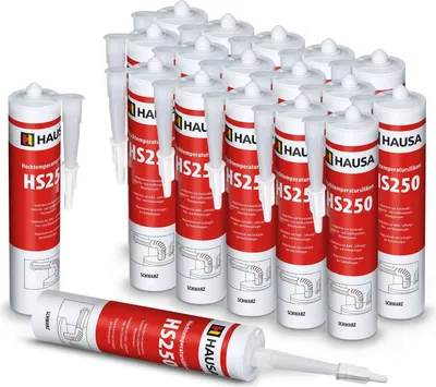 Produktbild von HAUSA Hochtemperatur Silikon HS250 dauerelastische Kleben +305°C 18 x 300ml