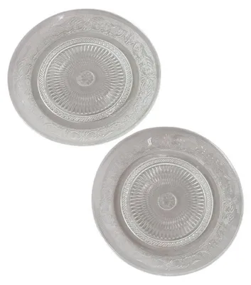 Produktbild von Teller Servierteller Platzteller Glas Relief Teller -  2 er Set (Ø 22 cm + Ø 25 cm)