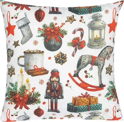 Obrázek produktu pro Povláček bavlněný - vánoce - 40x40 cm - Červená