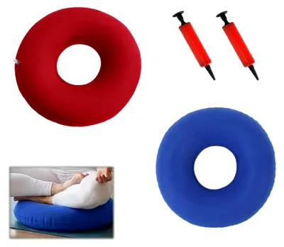 Produktbild von Orthopädisches Hämorrhoiden-Sitzkissen, Aufblasbarer Sitzring zur Entlastung des Steißbeins nach Operationen und Geburt, Dekubitus-Kissen mit Loch für das Gesäß, Donut-Sitzring