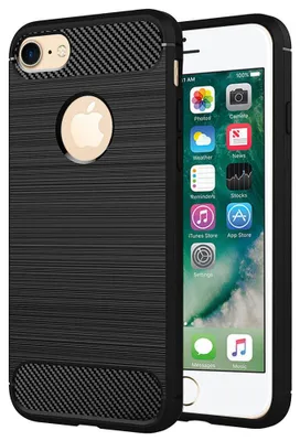 Obrázok produktu pre Techsuit Karbónový silikón ochranný obal na - iPhone 7 / 8 - čierny