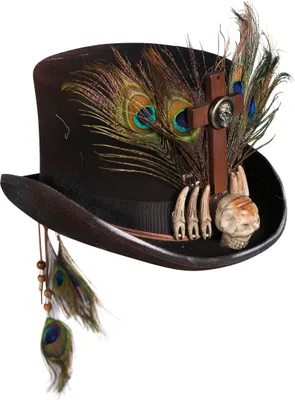 Produktbild von T2434 schwarz Damen Herren Voodoo Hut-Zylinder mit Knochen und Federn