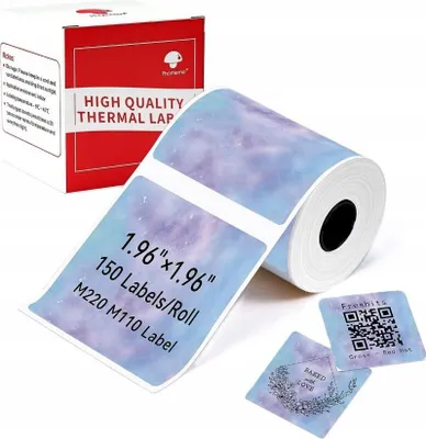 Produktbild von Papieretiketten, 150 Stück, farbige Quadrate, Phomemo M110, M120, M200, M221 / XP5050-150TA