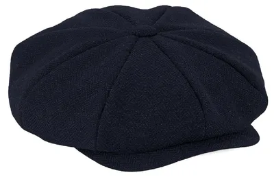 Produktbild von Beechfield Uni Schirmmütze Heritage Baker Boy FK1218 (S/M) (Marineblau/Fischgrätmuster)