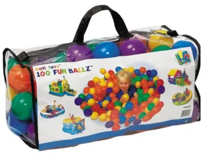Image de Sac de 100 balles multicolores en plastique 8cm - intex - piscine et tente a balles