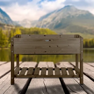 Produktbild von Hochbeet - Holz - 2 Ablagen - Braun - Groß