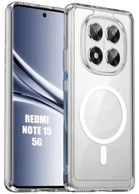 Image de Coque pour Xiaomi Redmi Note 15 5G/4G, Protection avec Cercle Magnétique Antichoc - Transparent
