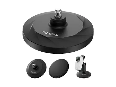 Produktbild von Telesin Universal-Magnet-Saugnapfhalterung für Action-Kameras Insta360 Go2/3 Ace, GoPro, DJI mit 1/4-Zoll-Gewinde