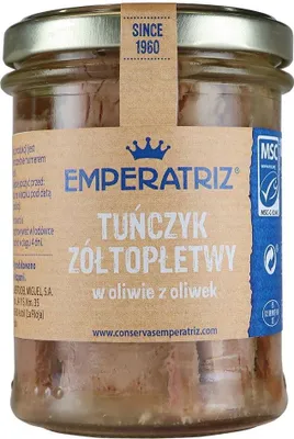 Produktbild von MSC-e Gelbflossen-Thunfischfilets in Olivenöl 200 g (130 g) (Glas) – EMPERATRIZ