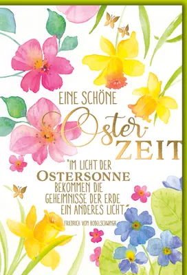 Produktbild von Ostern - Karte mit Umschlag - bunte Blumen