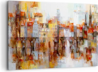 Produktbild von Bild auf Leinwand - Leinwandbild - Stadt Mietshaus - 120x80cm - Wand Bild - Wanddeko - Wandbilder - Leinwanddruck - Bilder - Kunstdruck - Wanddekoration - Leinwand bilder - Wandkunst - AA120x80-3476
