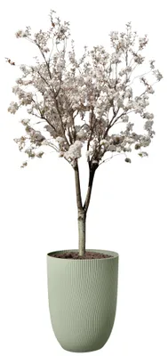 Image de Colonne à fleurs Elho Sereh en plastique Ø 39 cm H 53,4 cm vert scandinave