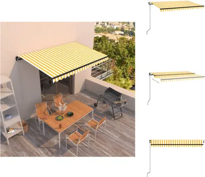 Obrázek produktu pro vidaXL Markýza ručně zatahovací 400x350 cm žlutá a bílá - Markýzy