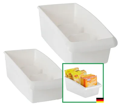 Produktbild von Novaliv Suppentütenboxen Set - 25 x 12 cm und 25 x 16 cm WEISS - Gewürzaufbewahrung Box - Ordnungssystem für Schubladen - Aufbewahrung & Organisation für Dressing & Backzutaten