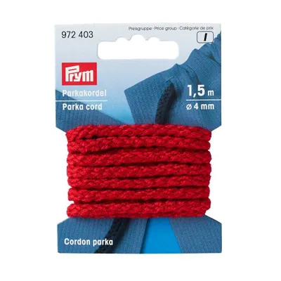 Obrázok produktu pre Šnúrka parky, 4 mm, 150 cm, červená