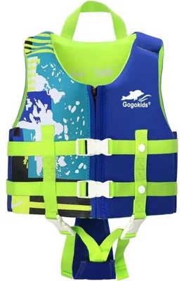 Productafbeelding van Zwemvest voor kinderen, neopreen, drijfvermogen, geschikt voor 15-35 kg, maat M (3-6 jaar), blauw