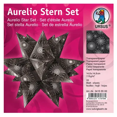 Productafbeelding van Vellumvellen Aurelio Stern, spiraalornament, 115 g/m², 14,8 x 14,8 cm, zwart
